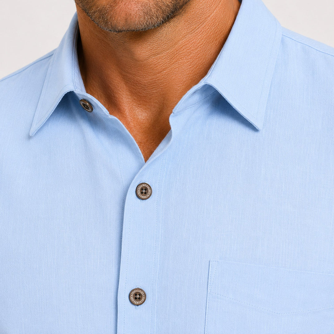 Men's Casual Linen Blend Shirt and Shorts Set