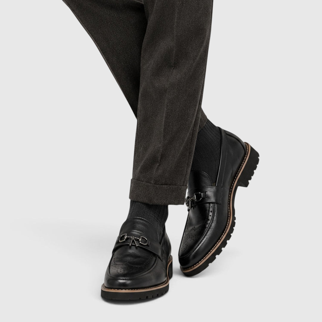 Men's Classic Leather Pointed Toe Derby Shoes