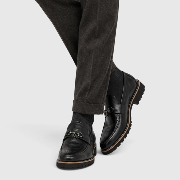 Men's Classic Leather Pointed Toe Derby Shoes