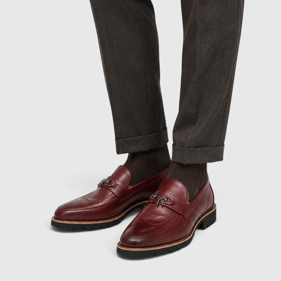 Men's Classic Leather Pointed Toe Derby Shoes