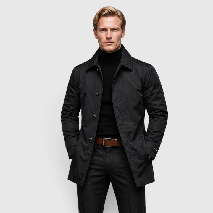 Men's Classic Wool Blend Trench Coat