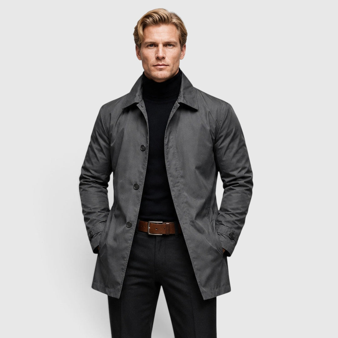 Men's Classic Wool Blend Trench Coat