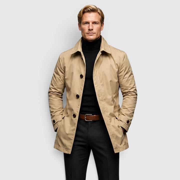 Men's Classic Wool Blend Trench Coat