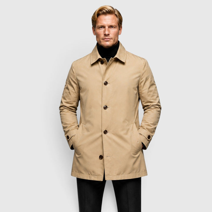 Men's Classic Wool Blend Trench Coat