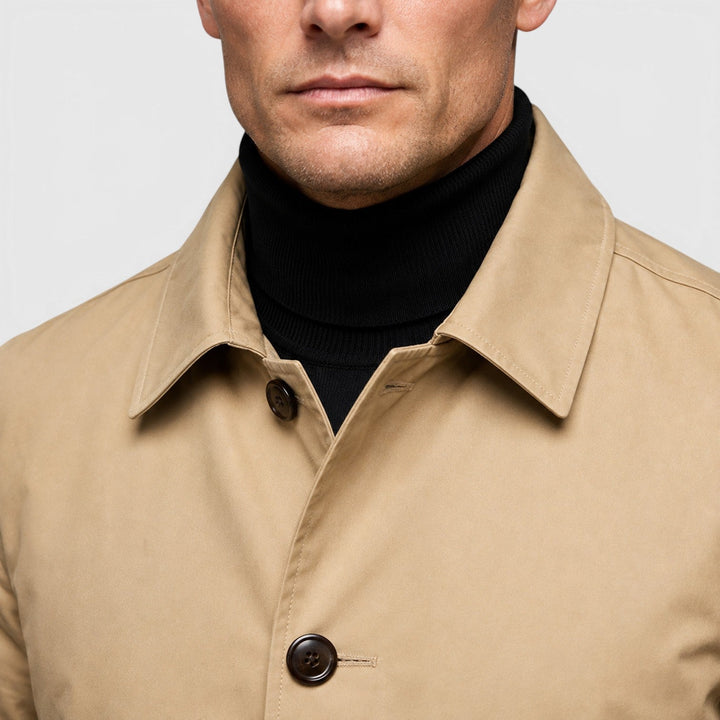 Men's Classic Wool Blend Trench Coat