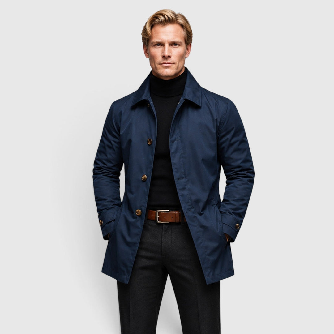 Men's Classic Wool Blend Trench Coat