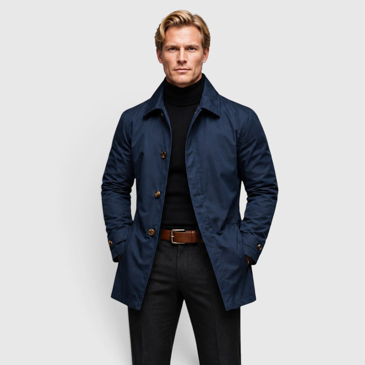 Men's Classic Wool Blend Trench Coat