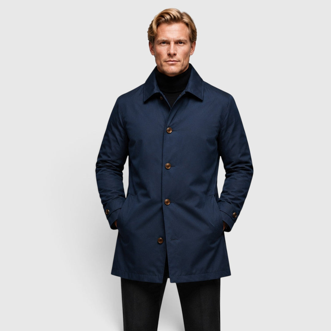 Men's Classic Wool Blend Trench Coat