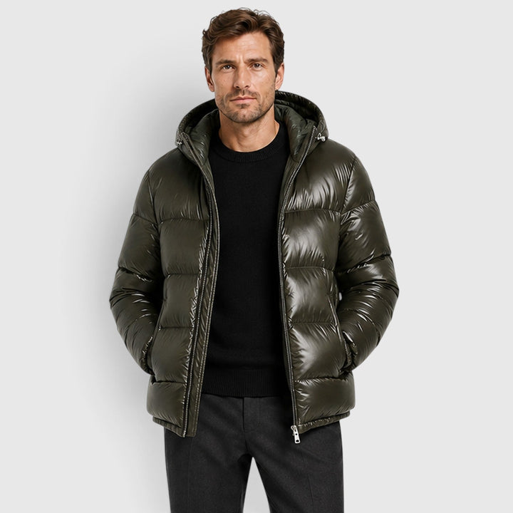 Men's Casual Nylon Hooded Puffer Jacket