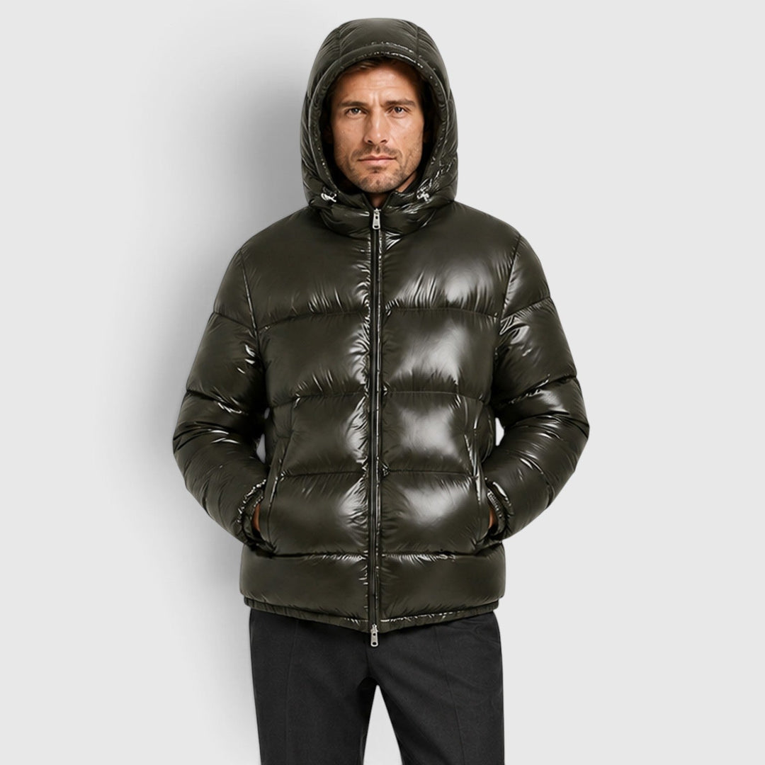 Men's Casual Nylon Hooded Puffer Jacket