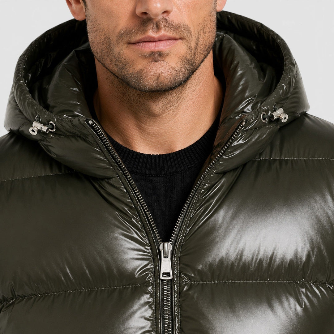 Men's Casual Nylon Hooded Puffer Jacket