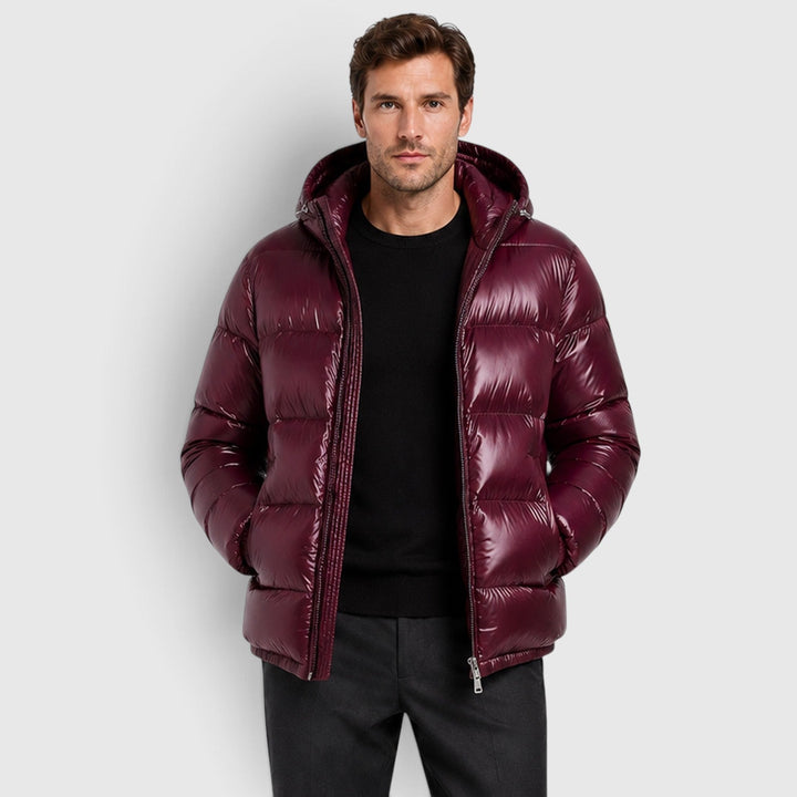 Men's Casual Nylon Hooded Puffer Jacket