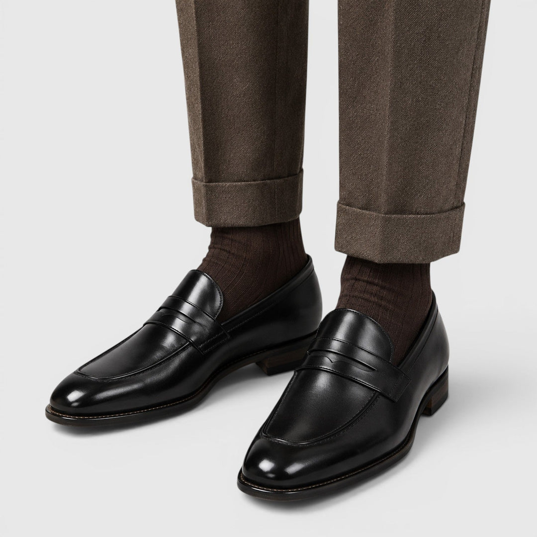 Men's Classic Leather Square Toe Loafers
