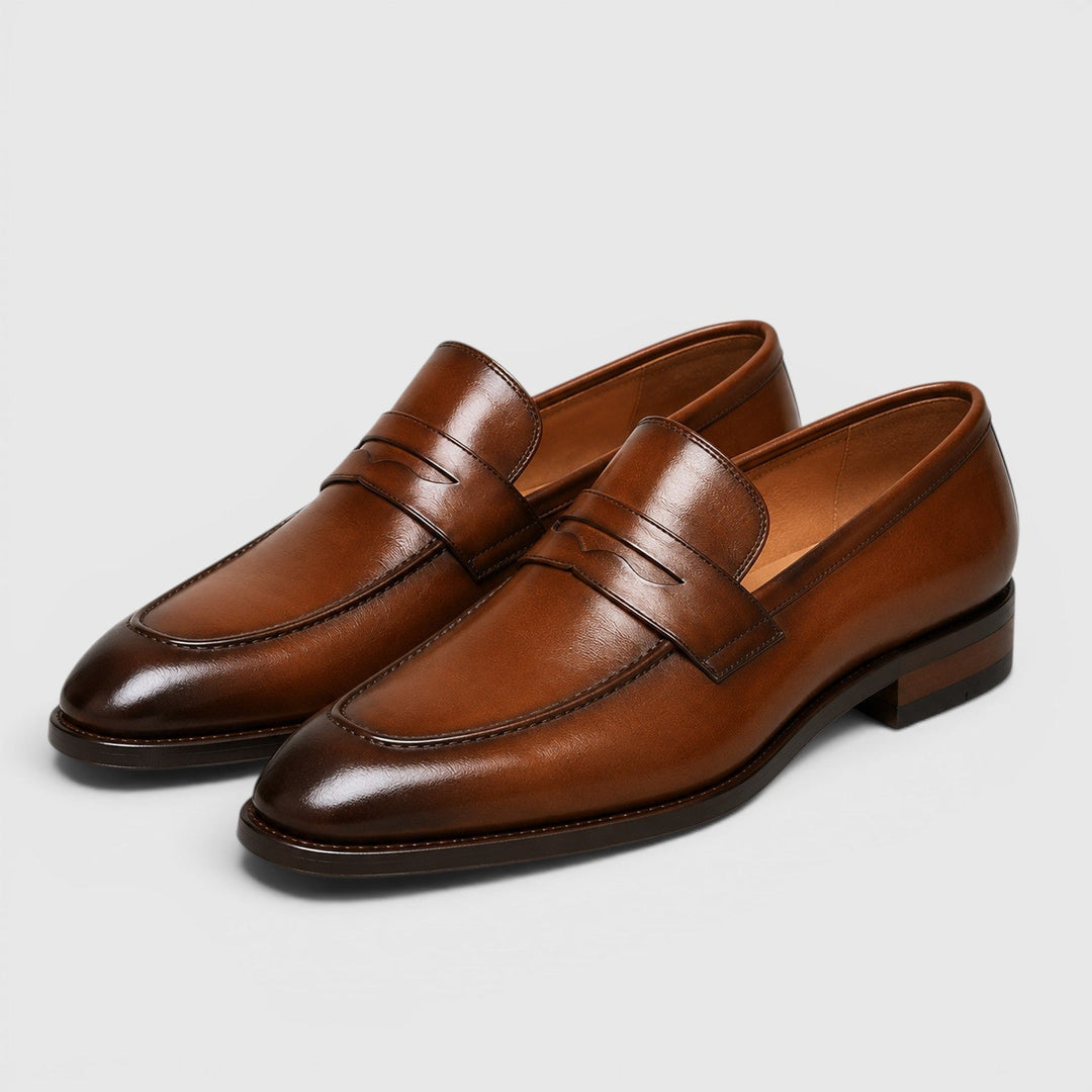 Men's Classic Leather Square Toe Loafers