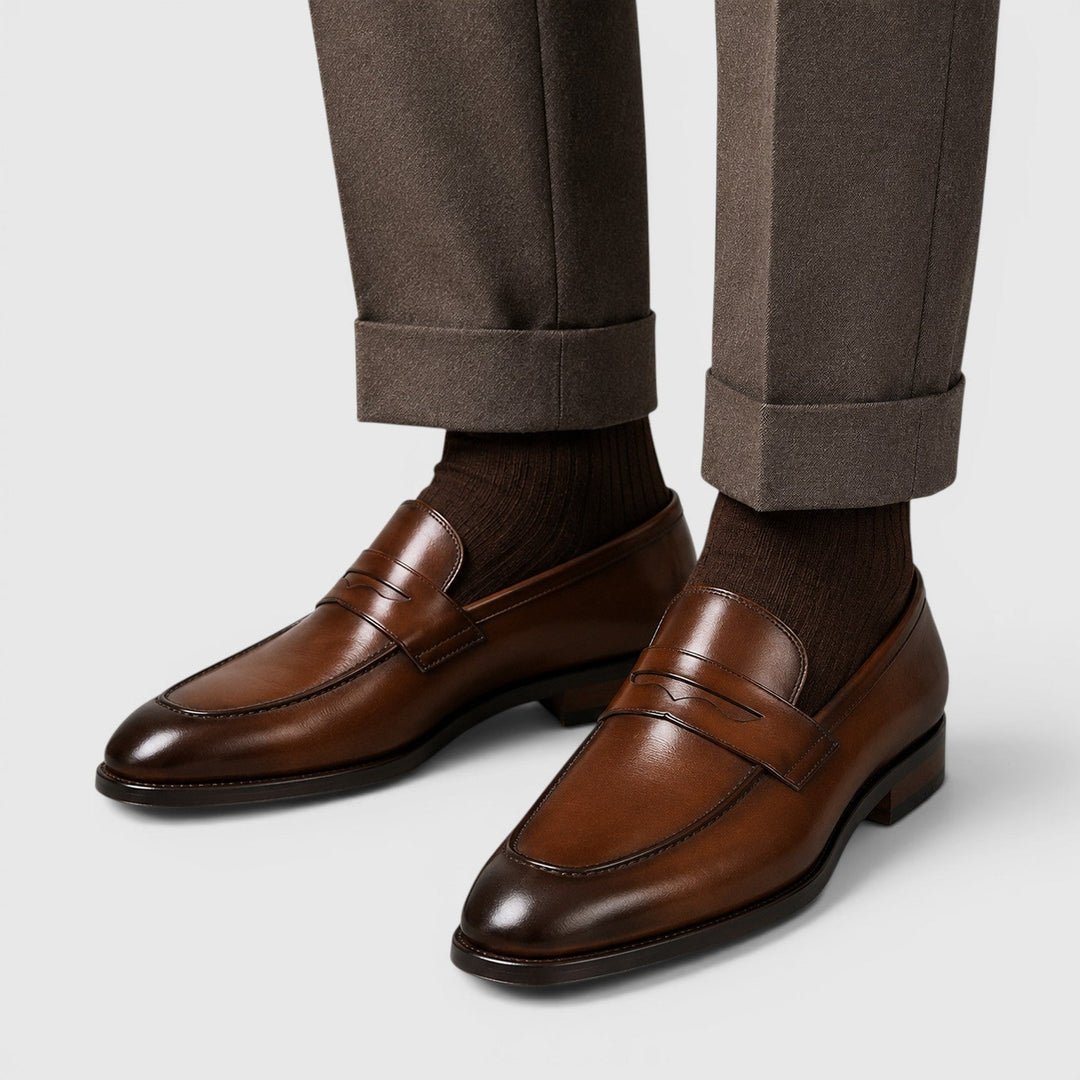 Men's Classic Leather Square Toe Loafers