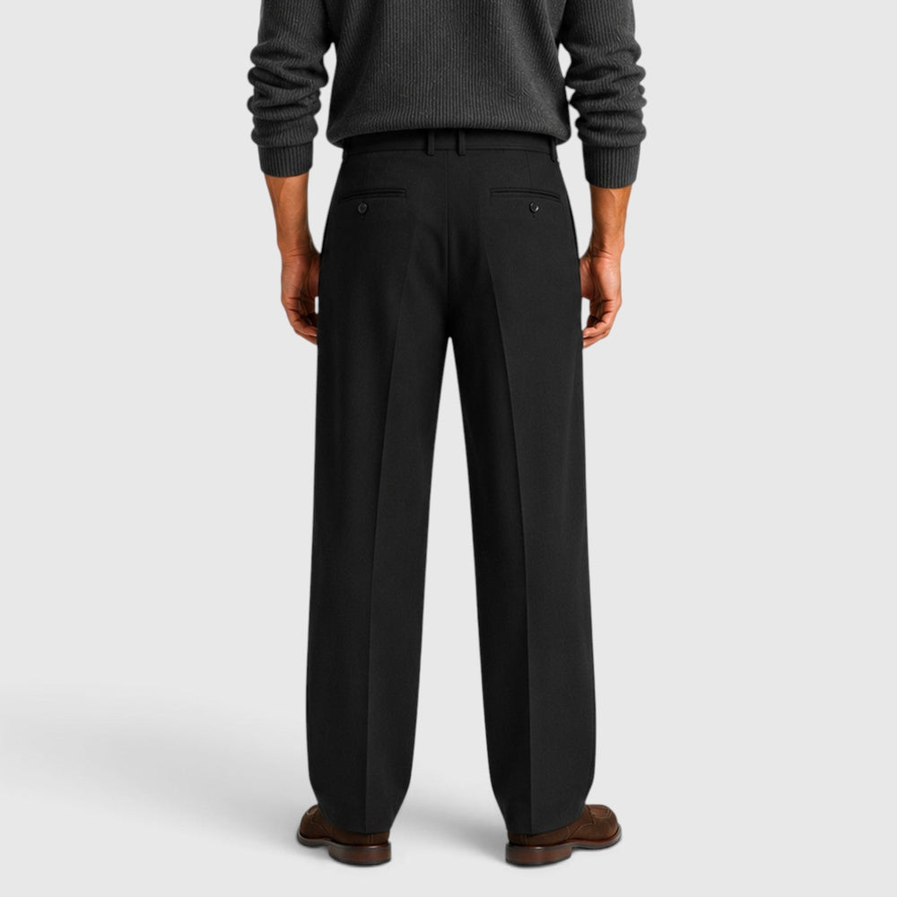 Men's Casual Relaxed Wide Leg Cotton Trousers