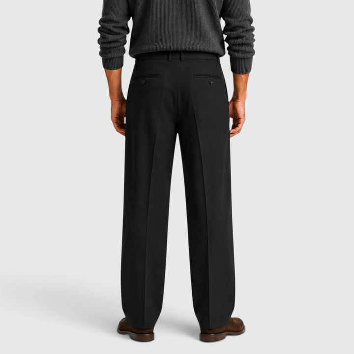 Men's Casual Relaxed Wide Leg Cotton Trousers