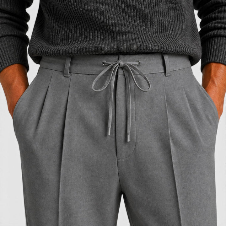 Men's Casual Relaxed Wide Leg Cotton Trousers