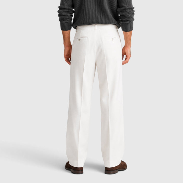 Men's Casual Relaxed Wide Leg Cotton Trousers