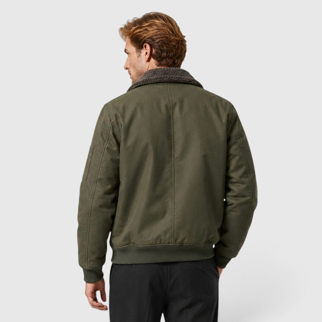 Men's Casual Sherpa Lined Zip-Up Jacket
