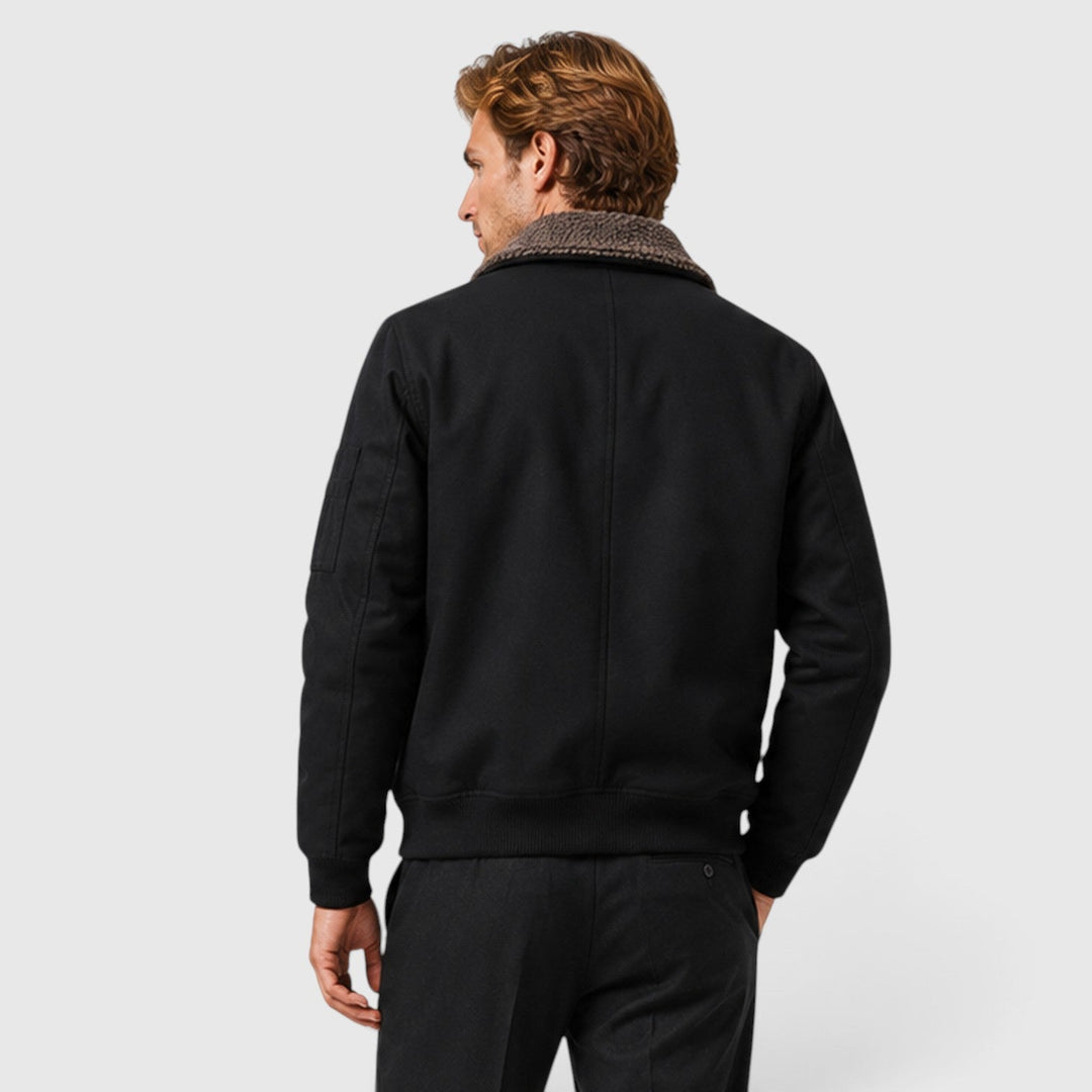 Men's Casual Sherpa Lined Zip-Up Jacket