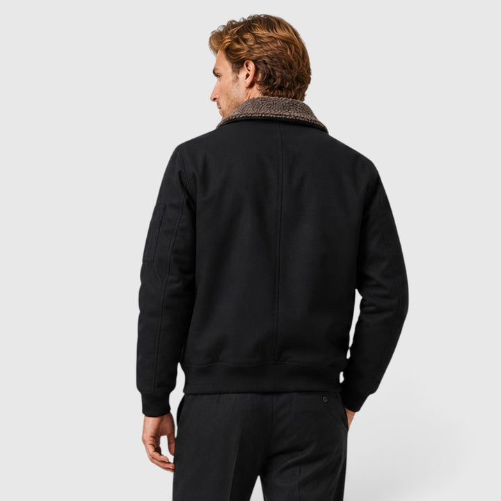Men's Casual Sherpa Lined Zip-Up Jacket