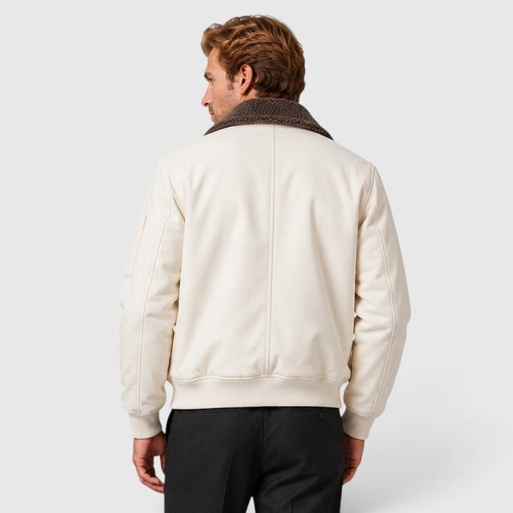 Men's Casual Sherpa Lined Zip-Up Jacket