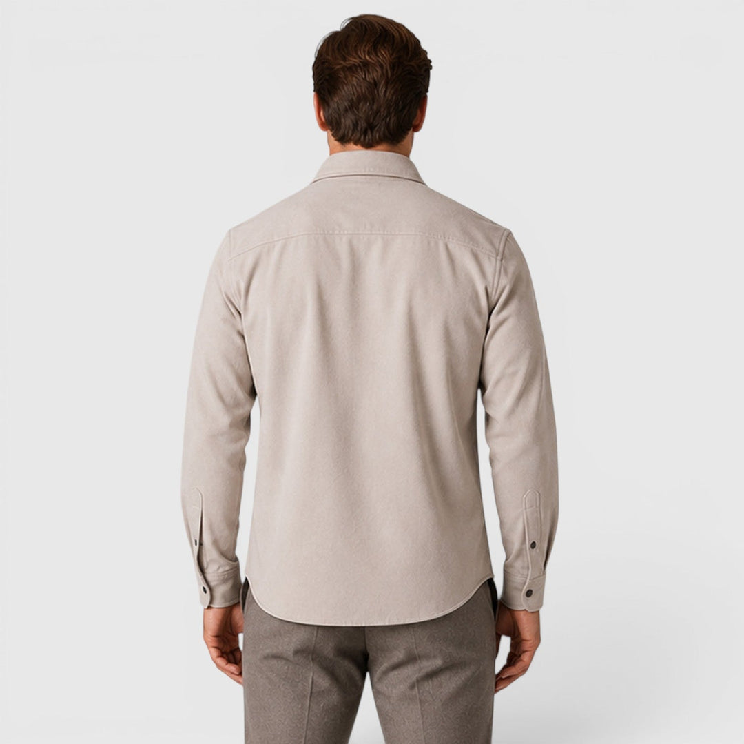 Men's Casual Slim Fit Cotton Long Sleeve Overshirt