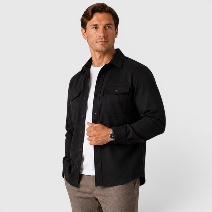 Men's Casual Slim Fit Cotton Long Sleeve Overshirt