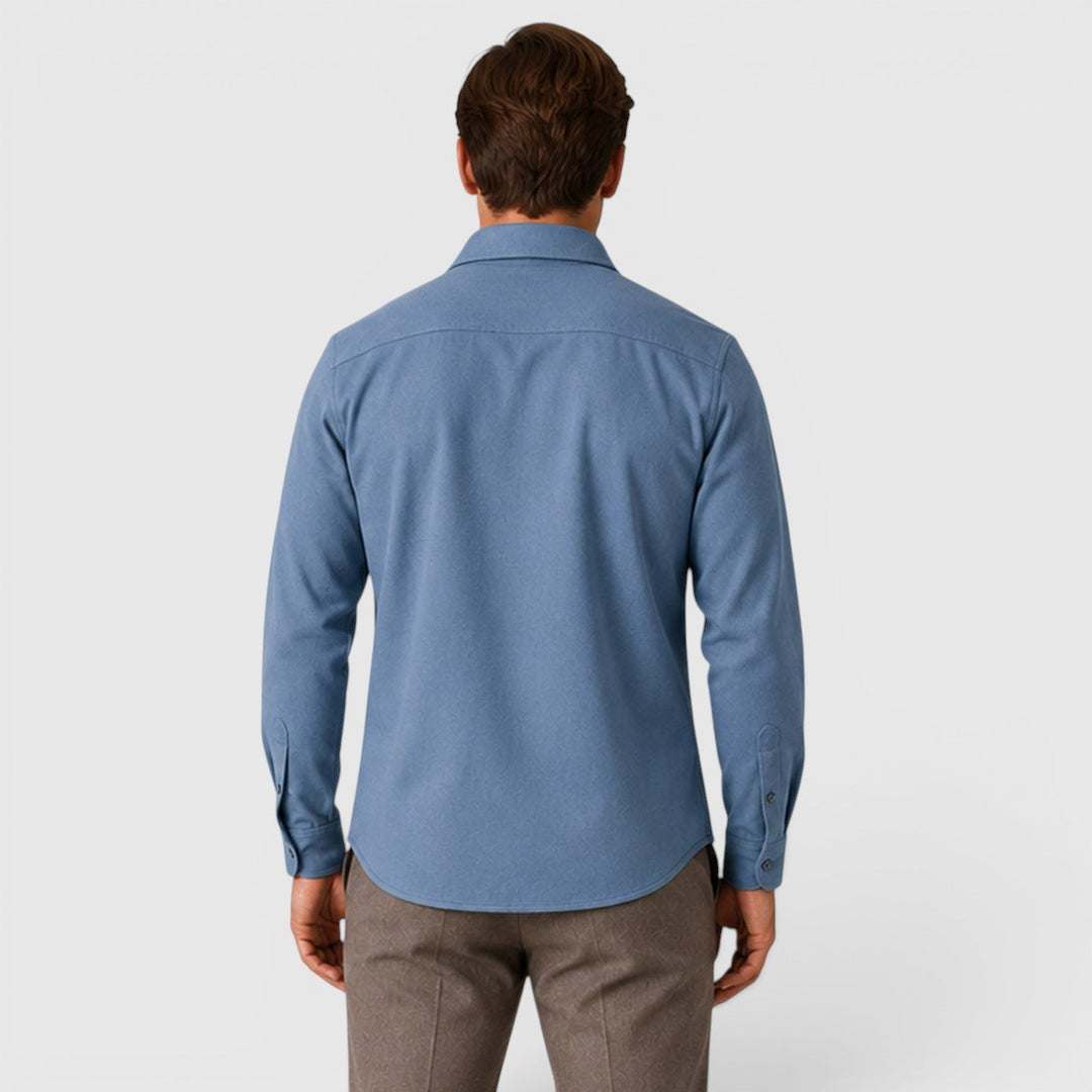 Men's Casual Slim Fit Cotton Long Sleeve Overshirt
