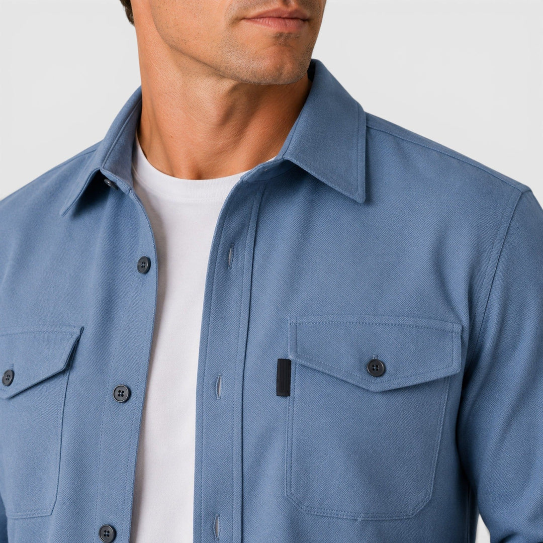 Men's Casual Slim Fit Cotton Long Sleeve Overshirt