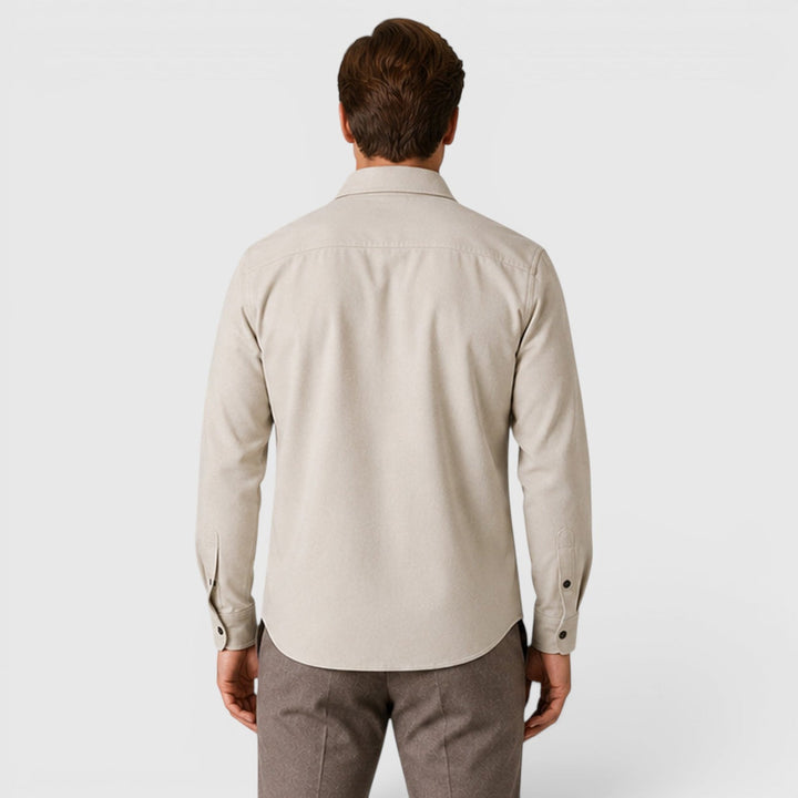 Men's Casual Slim Fit Cotton Long Sleeve Overshirt