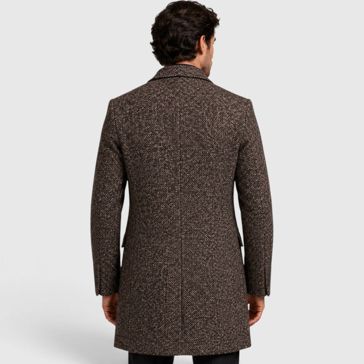 Men's Classic Wool Tailored Fit Single-Breasted Long Coat