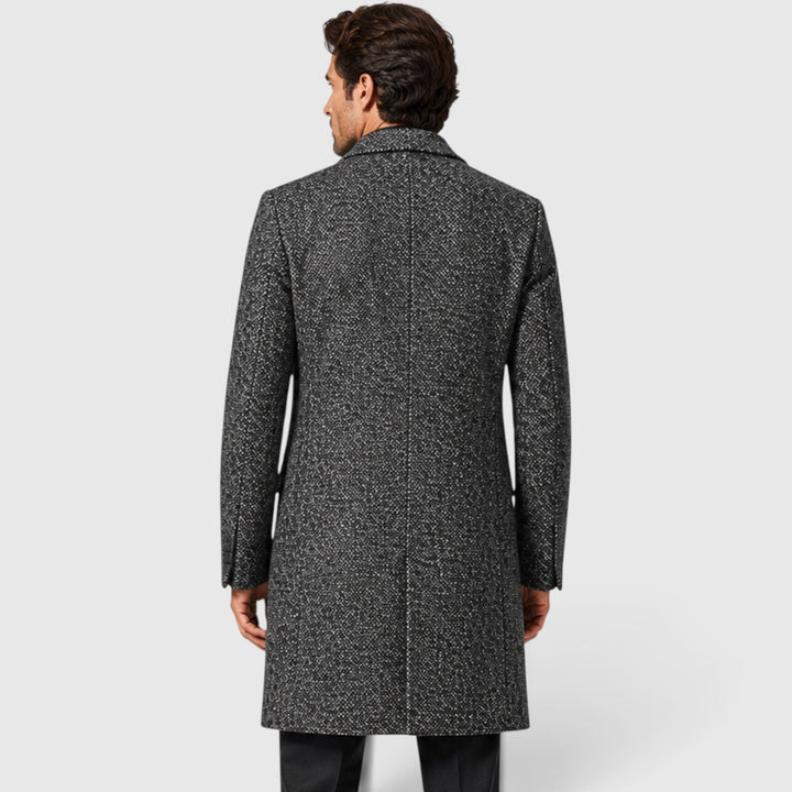 Men's Classic Wool Tailored Fit Single-Breasted Long Coat