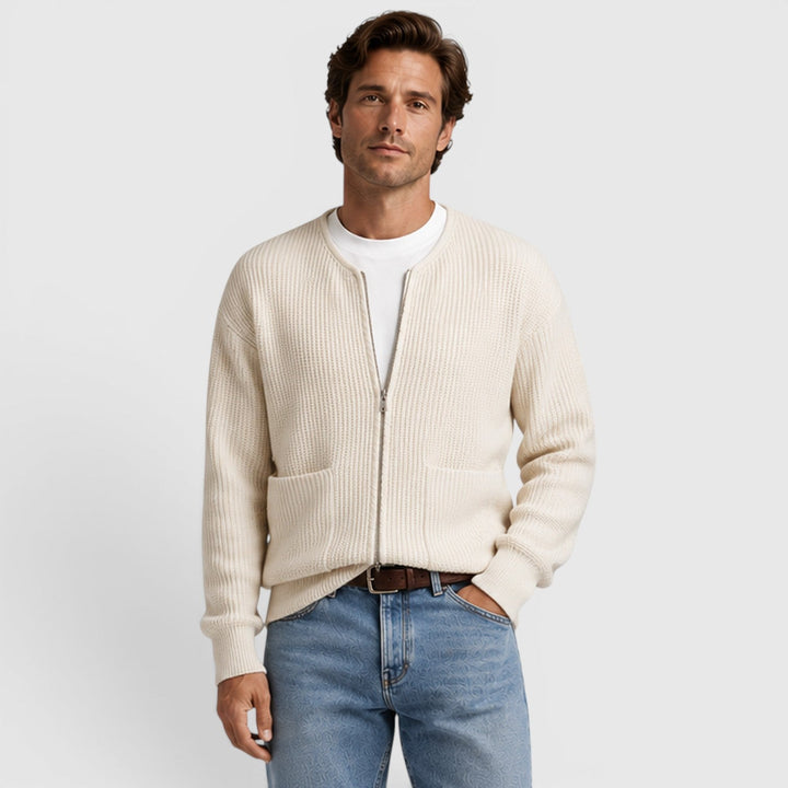 Men's Casual Knit Zip-Up Cardigan