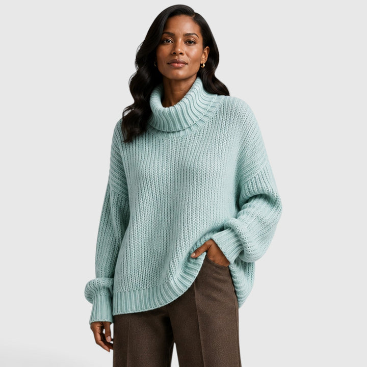 Women's Casual Oversized Knit Turtleneck Sweater