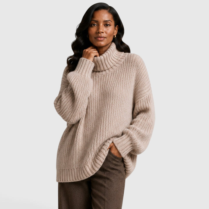 Women's Casual Oversized Knit Turtleneck Sweater