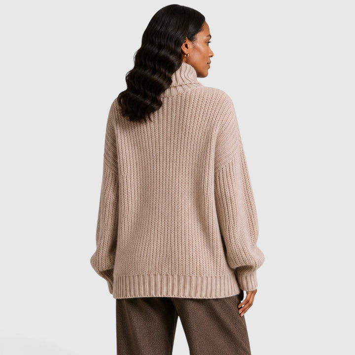 Women's Casual Oversized Knit Turtleneck Sweater