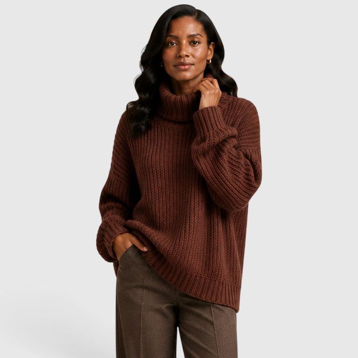 Women's Casual Oversized Knit Turtleneck Sweater