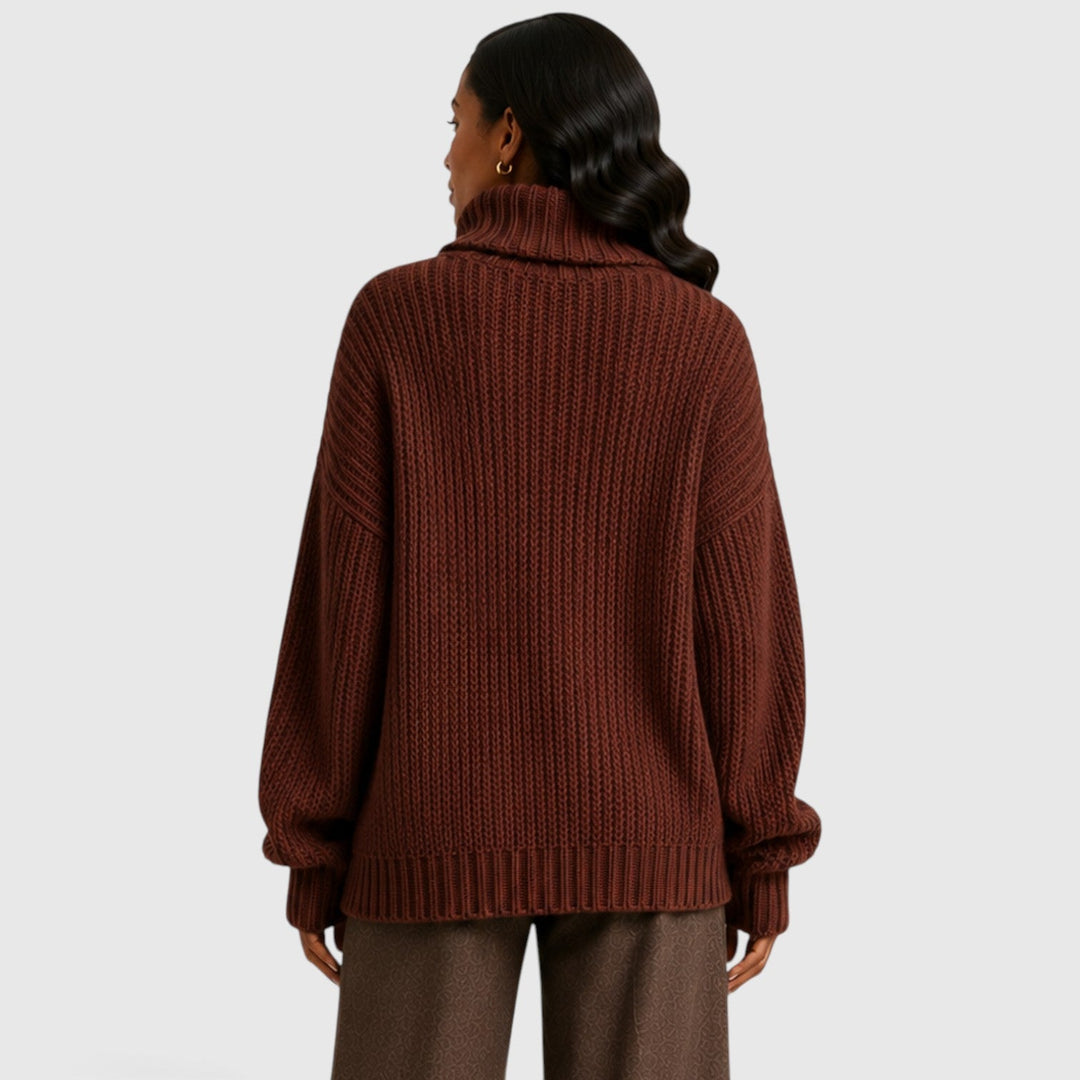 Women's Casual Oversized Knit Turtleneck Sweater