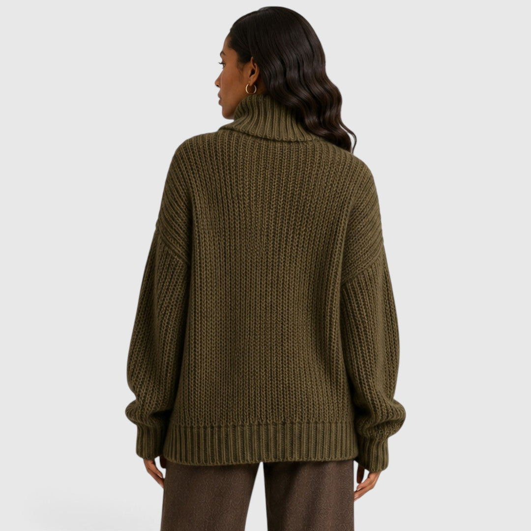 Women's Casual Oversized Knit Turtleneck Sweater