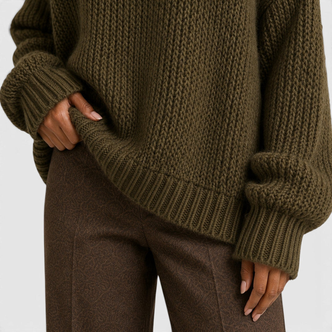 Women's Casual Oversized Knit Turtleneck Sweater