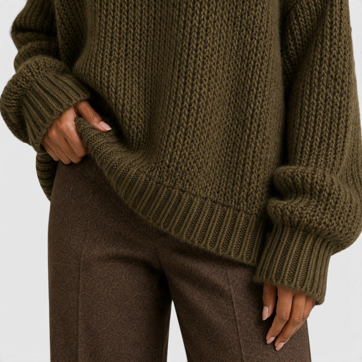 Women's Casual Oversized Knit Turtleneck Sweater