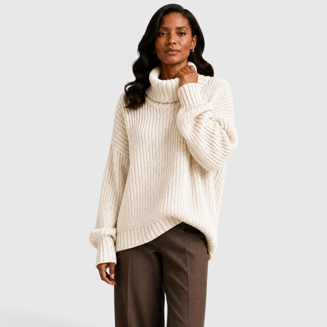 Women's Casual Oversized Knit Turtleneck Sweater