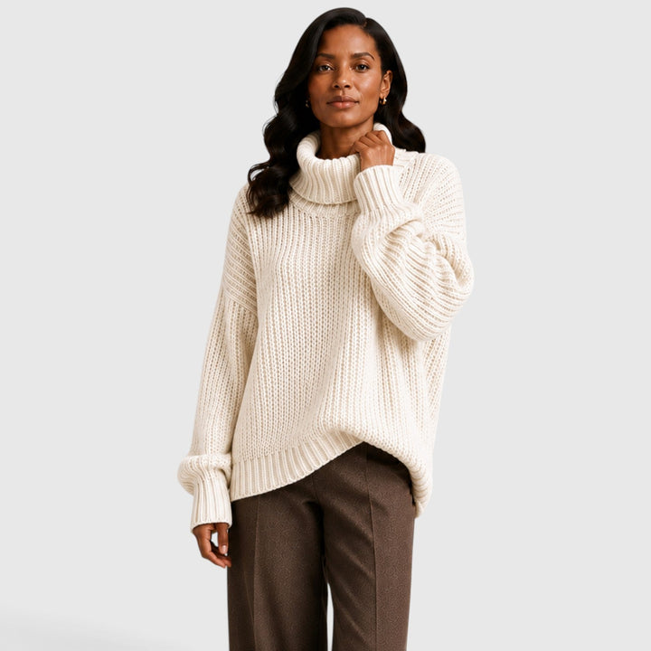 Women's Casual Oversized Knit Turtleneck Sweater