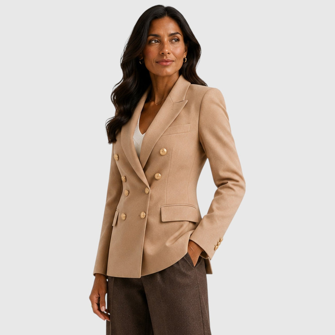 Women's Classic Double-Breasted Tailored Blazer Jacket
