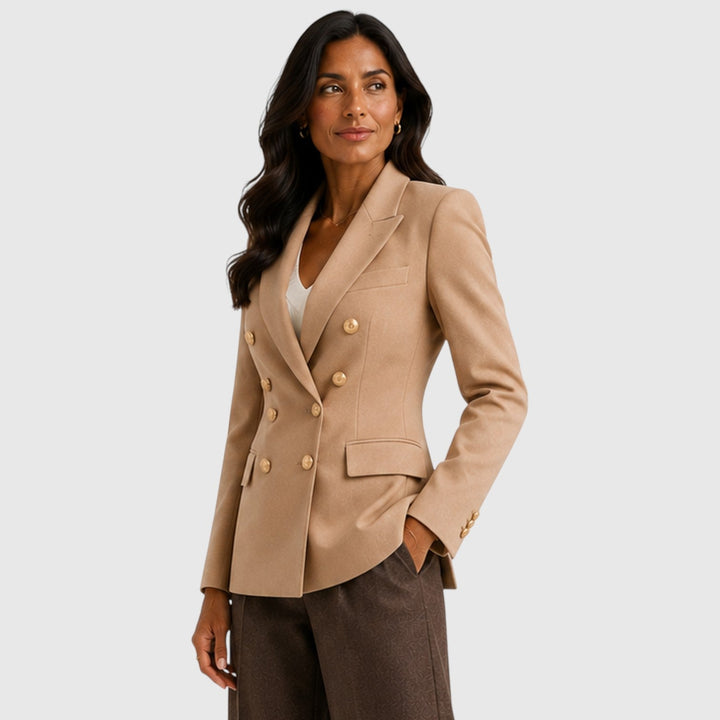 Women's Classic Double-Breasted Tailored Blazer Jacket