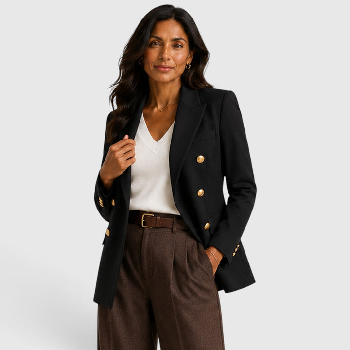 Women's Classic Double-Breasted Tailored Blazer Jacket