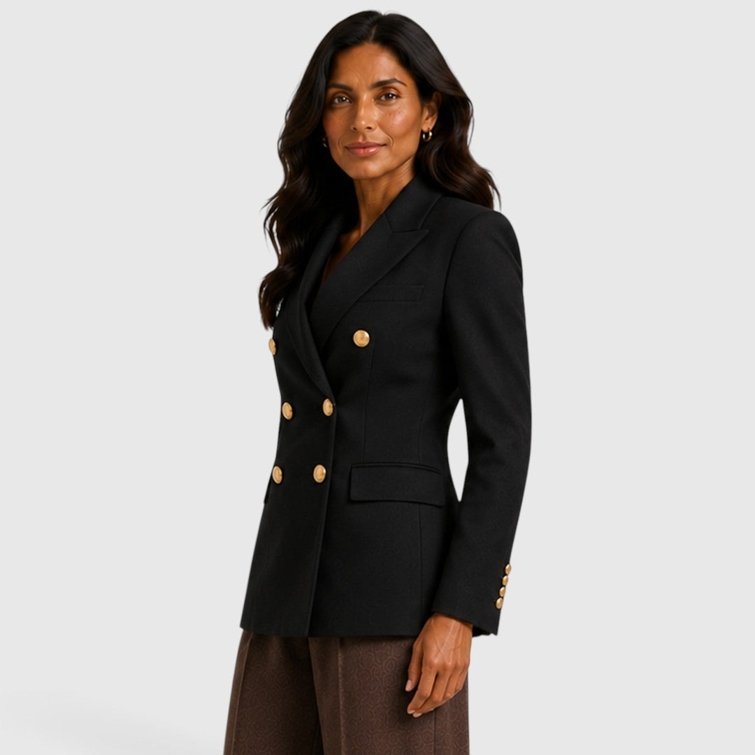Women's Classic Double-Breasted Tailored Blazer Jacket