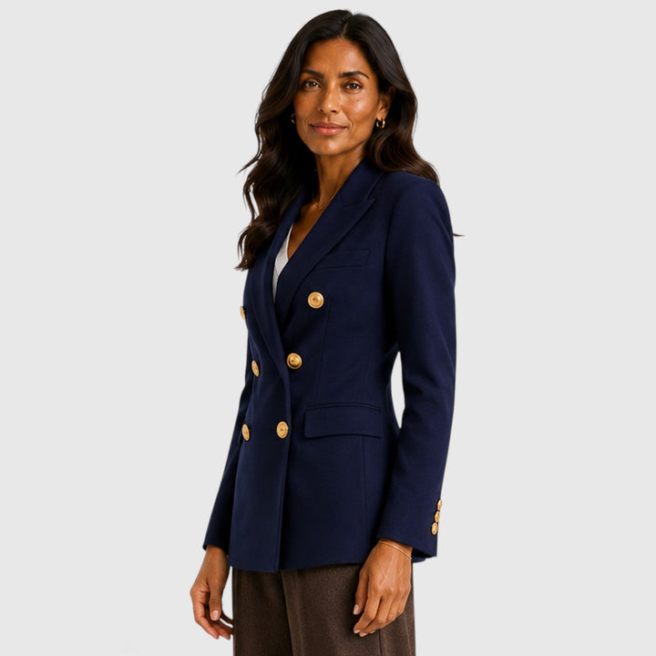 Women's Classic Double-Breasted Tailored Blazer Jacket